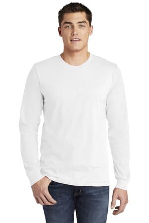 WHITE 2007W american apparel fine jersey unisex long sleeve t-shirt