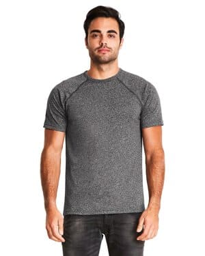 BLACK Next level apparel 2050 men's mock twist short-sleeve raglan t-shirt