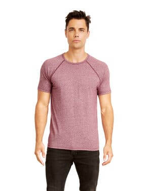 TECH MAROON Next level apparel 2050 men's mock twist short-sleeve raglan t-shirt