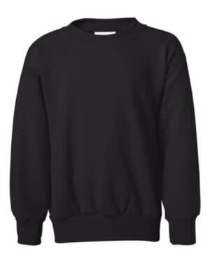 BLACK Hanes P360 ecosmart youth crewneck sweatshirt