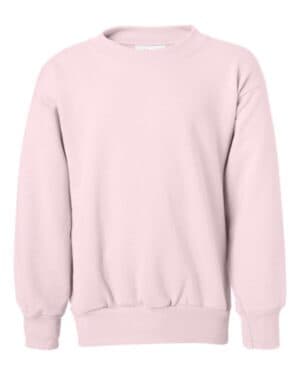 PALE PINK Hanes P360 ecosmart youth crewneck sweatshirt