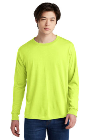 SAFETY GREEN 21LS jerzees dri-power 100% polyester long sleeve t-shirt