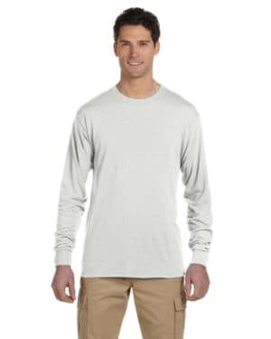 WHITE Jerzees 21ML adult dri-power sport long-sleeve t-shirt