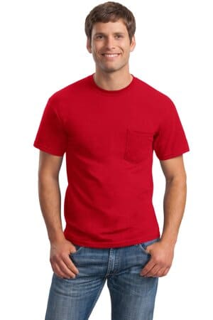 RED 2300 gildan-ultra cotton 100% us cotton t-shirt with pocket