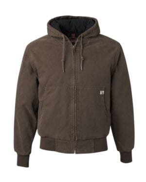 TOBACCO 5020 cheyenne boulder cloth hooded jacket with tricot quilt lining