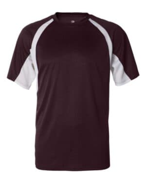 MAROON/ WHITE Badger 4144 b-core hook t-shirt