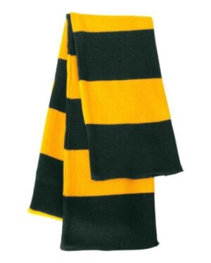 FOREST/ GOLD Sportsman SP02 rugby-striped knit scarf
