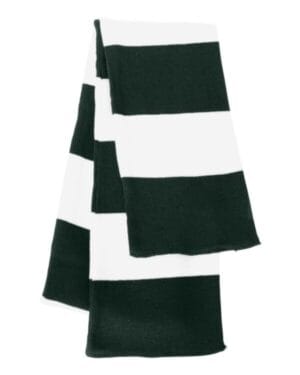 FOREST/ WHITE Sportsman SP02 rugby-striped knit scarf