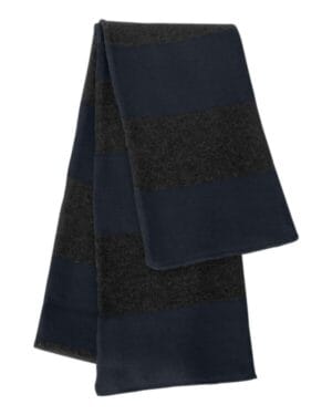 NAVY/ CHARCOAL Sportsman SP02 rugby-striped knit scarf