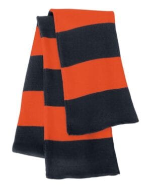 NAVY/ ORANGE Sportsman SP02 rugby-striped knit scarf