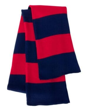 NAVY/ RED Sportsman SP02 rugby-striped knit scarf
