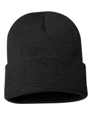 HEATHER CHARCOAL Sportsman SP12 12 solid cuffed beanie