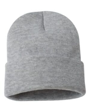 HEATHER GREY Sportsman SP12 12 solid cuffed beanie