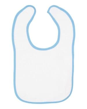 LIGHT BLUE Rabbit skins 1003 infant contrast trim terry bib