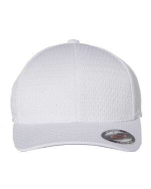 WHITE Flexfit 6777 athletic mesh cap
