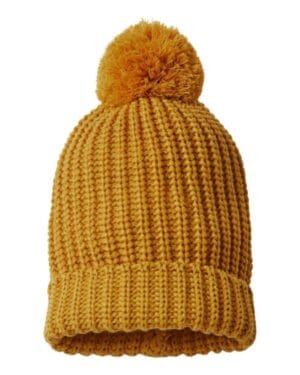 CAMEL Richardson 143R chunky cable with cuff & pom beanie