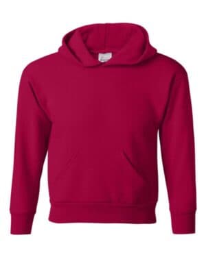 DEEP RED Hanes P473 ecosmart youth hooded sweatshirt