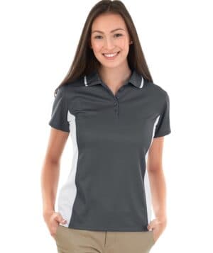 SLATE/WHITE Charles river 2810CR women's color blocked wicking polo