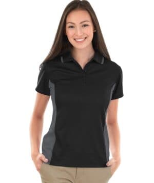 BLACK/SLATE Charles river 2810CR women's color blocked wicking polo