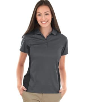 SLATE/BLACK Charles river 2810CR women's color blocked wicking polo