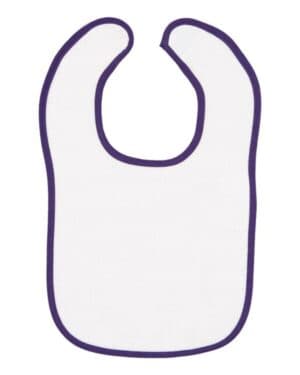 PURPLE Rabbit skins 1003 infant contrast trim terry bib