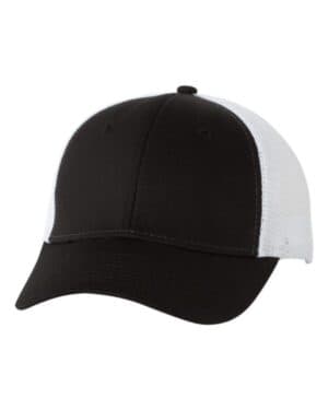 BLACK/ WHITE Valucap VC400 mesh-back twill trucker cap