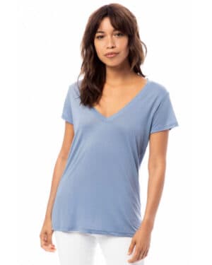 STONEWASH BLUE Alternative 2894B2 ladies' slinky-jersey v-neck t-shirt