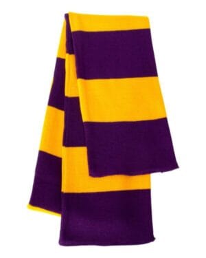PURPLE/ GOLD Sportsman SP02 rugby-striped knit scarf
