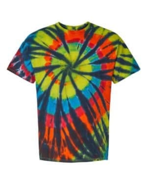 BLACK RAINBOW CUT-SPIRAL Dyenomite 200TD rainbow cut-spiral tie-dyed t-shirt