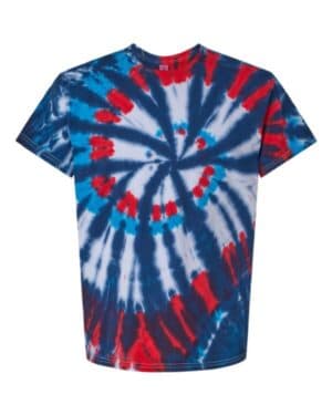 Dyenomite 200T2 multi-color cut-spiral tie-dyed t-shirt