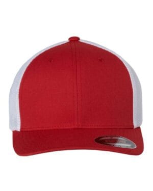 RED/ WHITE Flexfit 6511 trucker cap