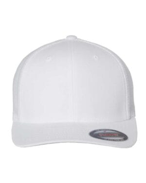 WHITE Flexfit 6511 trucker cap