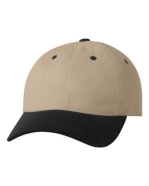KHAKI/ BLACK Sportsman 9610 heavy brushed twill unstructured cap