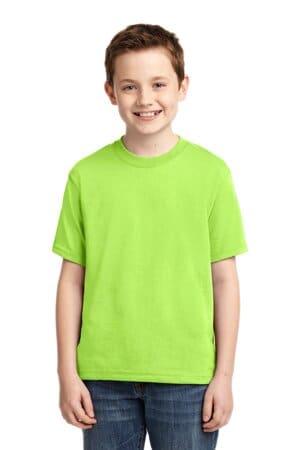 NEON GREEN 29B jerzees-youth dri-power 50/50 cotton/poly t-shirt