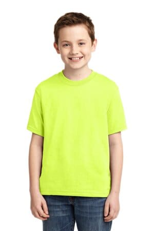 SAFETY GREEN 29B jerzees-youth dri-power 50/50 cotton/poly t-shirt