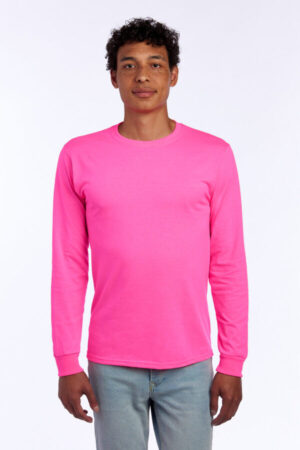 NEON PINK 29LS jerzees-dri-power 50/50 cotton/poly long sleeve t-shirt