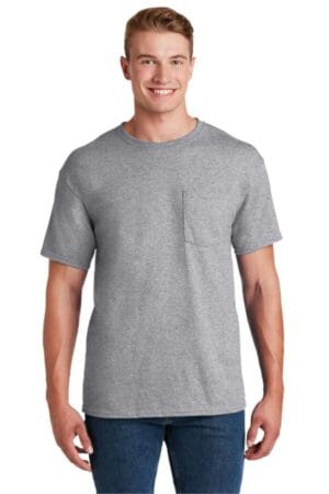 ATHLETIC HEATHER 29MP jerzees-dri-power 50/50 cotton/poly pocket t-shirt