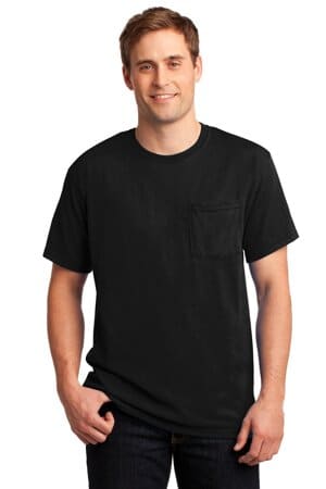 BLACK 29MP jerzees-dri-power 50/50 cotton/poly pocket t-shirt