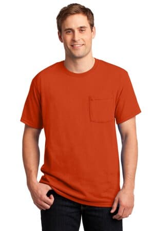 BURNT ORANGE 29MP jerzees-dri-power 50/50 cotton/poly pocket t-shirt