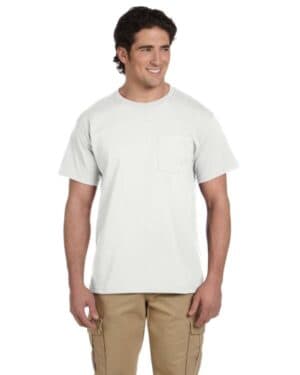 WHITE Jerzees 29P adult dri-power active pocket t-shirt