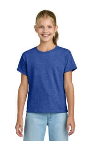 HEATHER ROYAL 3000B gildan youth light cotton tee