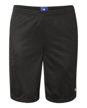 BLACK Champion S162 polyester mesh 9 shorts with pockets
