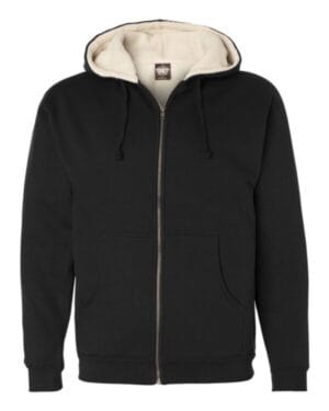 BLACK/ NATURAL Independent trading co EXP40SHZ sherpa-lined full-zip hooded sweatshirt