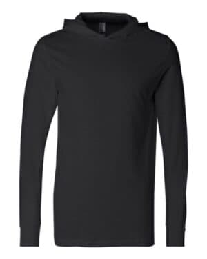 BLACK Bella canvas 3512 jersey hooded long sleeve tee