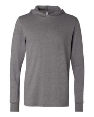 DEEP HEATHER Bella canvas 3512 jersey hooded long sleeve tee