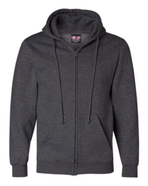CHARCOAL HEATHER Bayside 900 usa-made full-zip hooded sweatshirt