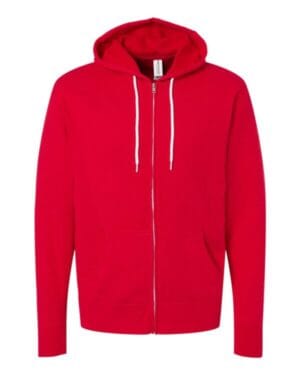 RED AFX90UNZ unisex lightweight full-zip hooded sweatshirt
