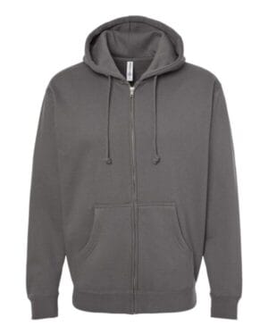 SOLID CHARCOAL Independent trading co IND4000Z heavyweight full-zip hooded sweatshirt