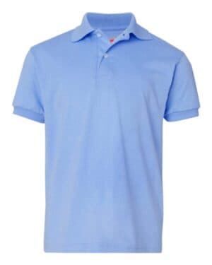 LIGHT BLUE Hanes 054Y youth ecosmart jersey polo