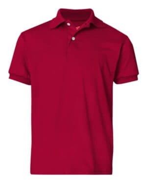 DEEP RED Hanes 054Y youth ecosmart jersey polo